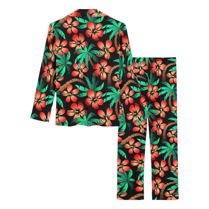 Hawaiian Themed Pattern Print Design H022 Women's Long Pajama Set
