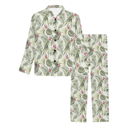 Bird Of Paradise Pattern Print Design 04 Men's Long Pajama Set