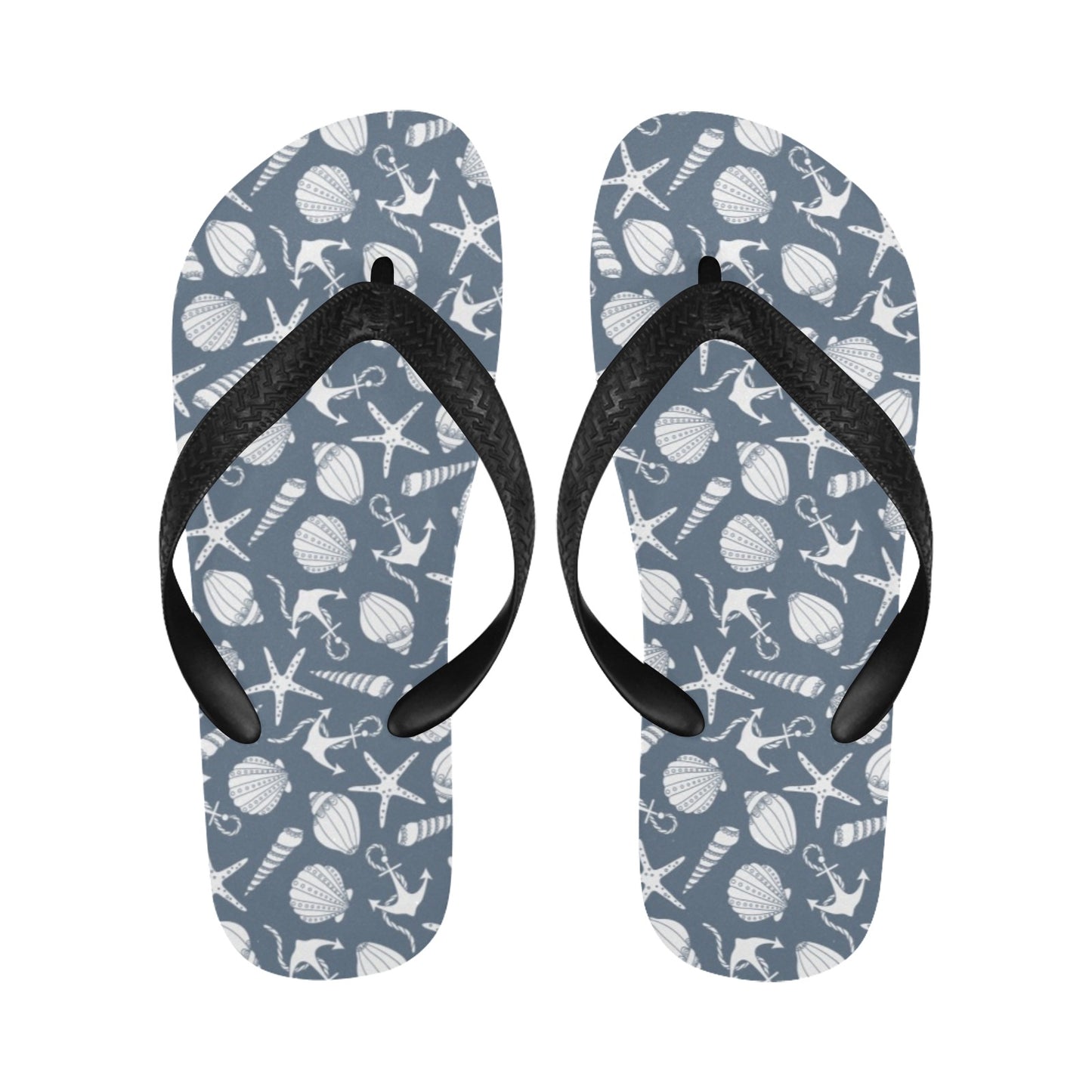 Seashell Print Design LKS306 Flip Flops