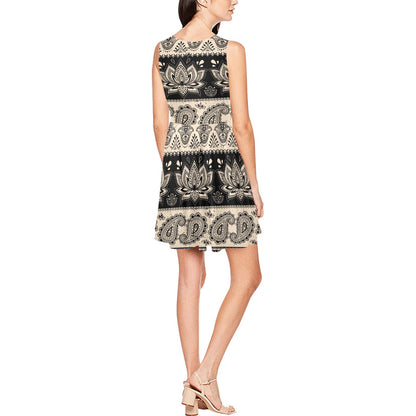 Elephant Hansa Lotus Pattern Sleeveless Dress