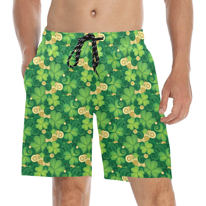 Shamrock Print Design LKS301 Men's Swim Trunks Beach Shorts
