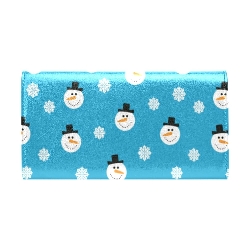 Snowman Print Design LKS303 Women's Trifold Wallet