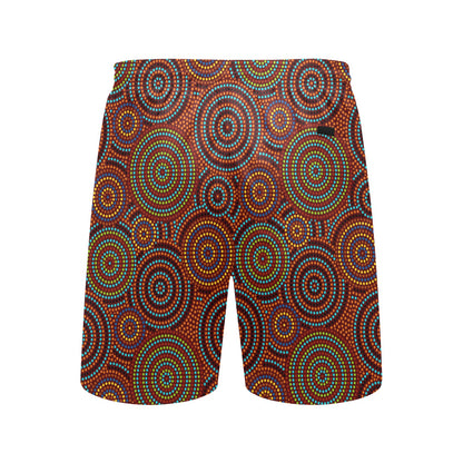 Aboriginal Print Design LKS403 Men's Swim Trunks Beach Shorts
