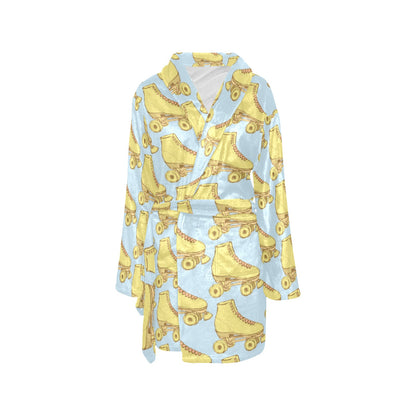 Roller skate Pattern Print Design A03 Women's Fleece Robe