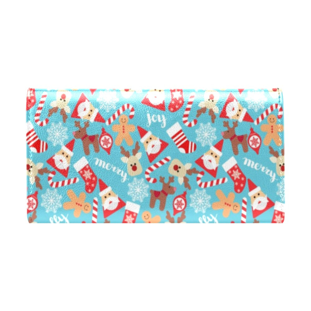 Santa Christmas Themed Print Design LKS306 Women's Trifold Wallet