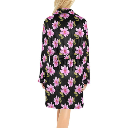 Magnolia Pattern Print Design MAG06 Women's Fleece Robe