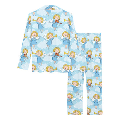 Angel Musician Pattern Print Design 09 Women's Long Pajama Set