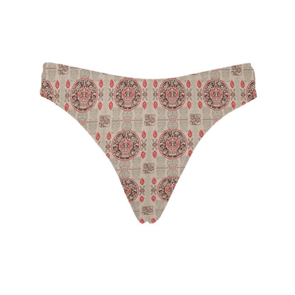 Calendar Aztec Print Pattern Women's Thongs