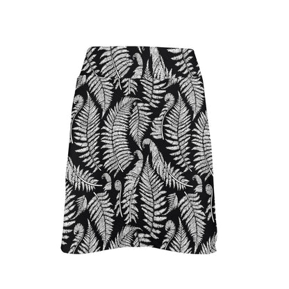 Fern Leave Black White Print Pattern 17" Golf & Pickleball Skort with Pockets