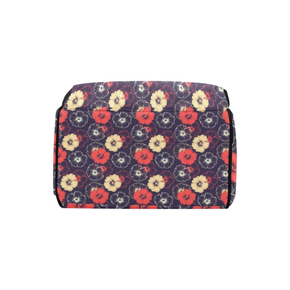 Tropical Flower Print Design LKS302 Diaper Bag Backpack
