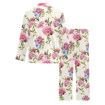 Carnations Pattern Print Design CN02 Men's Long Pajama Set