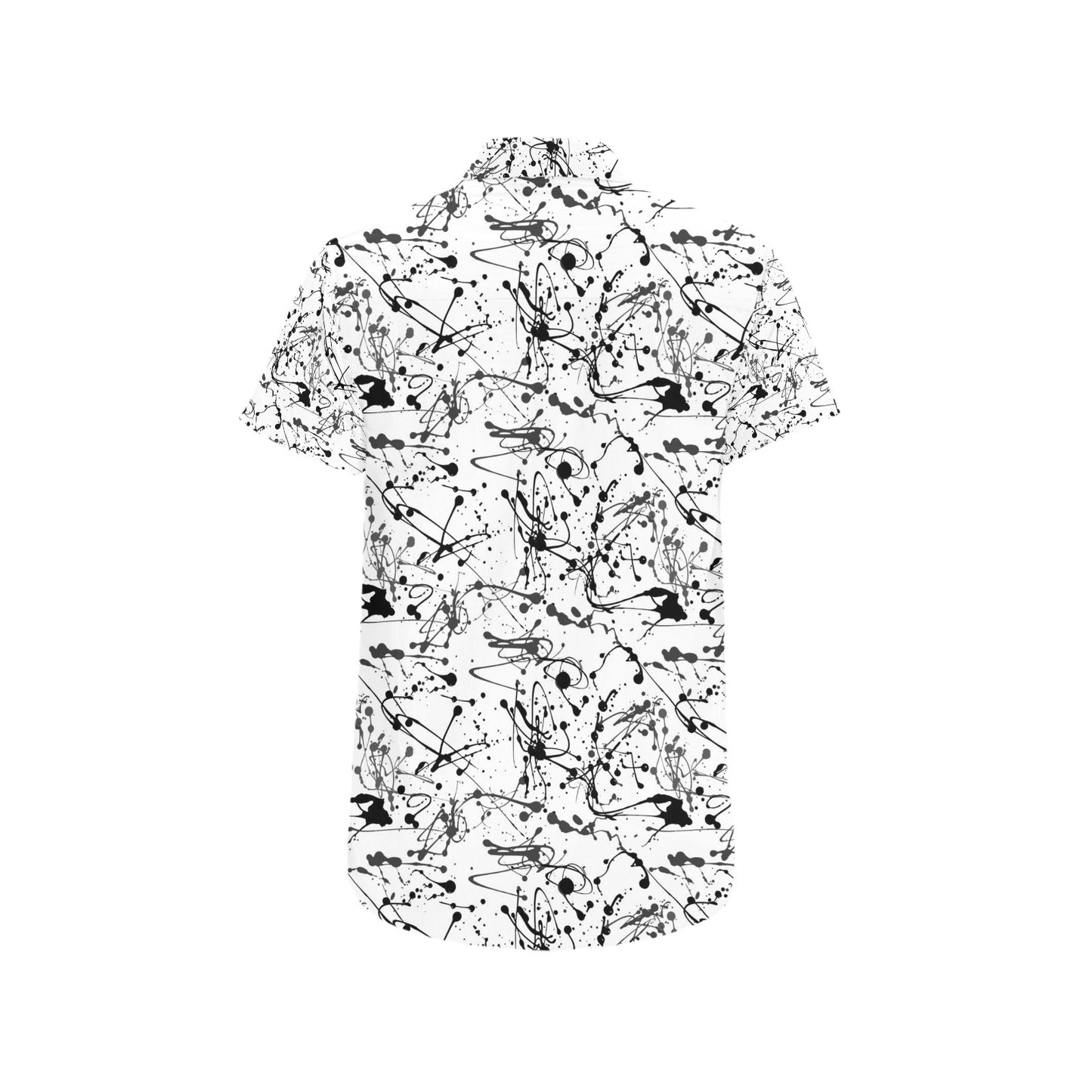 Splatter Print Design LKS305 Men Short Sleeve Button Up Shirt
