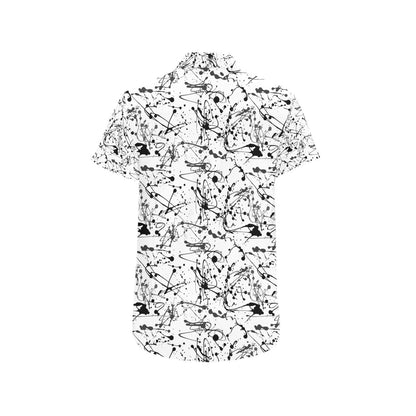 Splatter Print Design LKS305 Men Short Sleeve Button Up Shirt