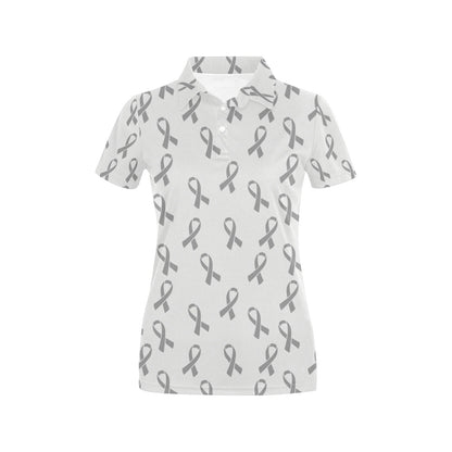 Brain cancer Pattern Print Design 01 Women's Polo Shirt