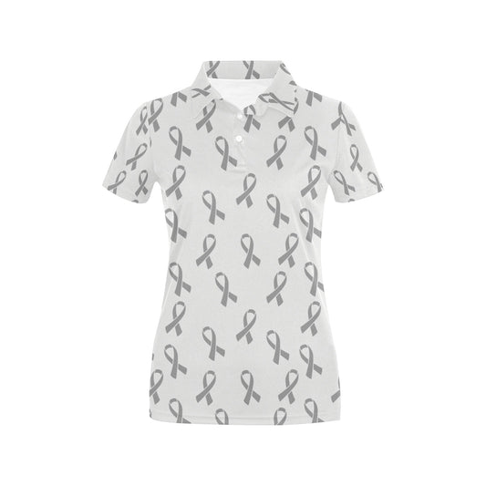 Brain cancer Pattern Print Design 01 Women's Polo Shirt