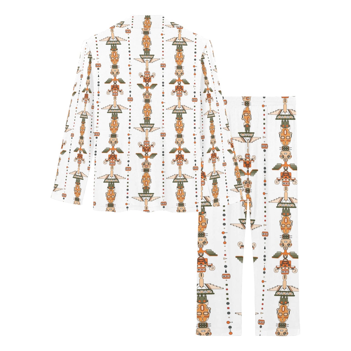 Totem Print Design LKS302 Women's Long Pajama Set