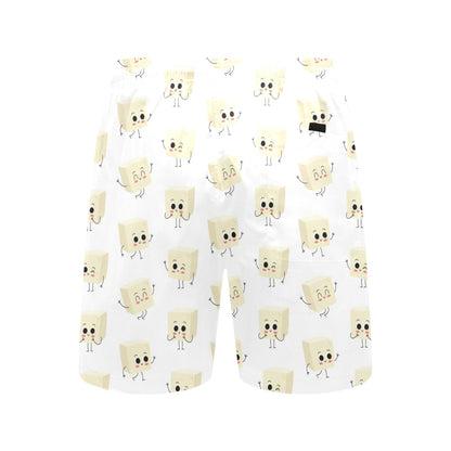 Tofu Print Design LKS301 Men's Swim Trunks Beach Shorts