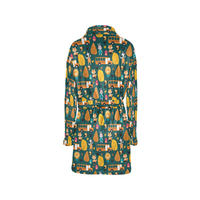 School Bus Print Design LKS309 Women's Fleece Robe