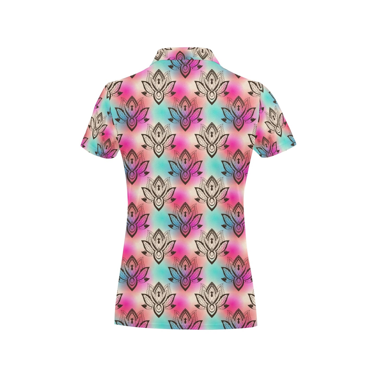 lotus Boho Pattern Print Design LO02 Women's Polo Shirt