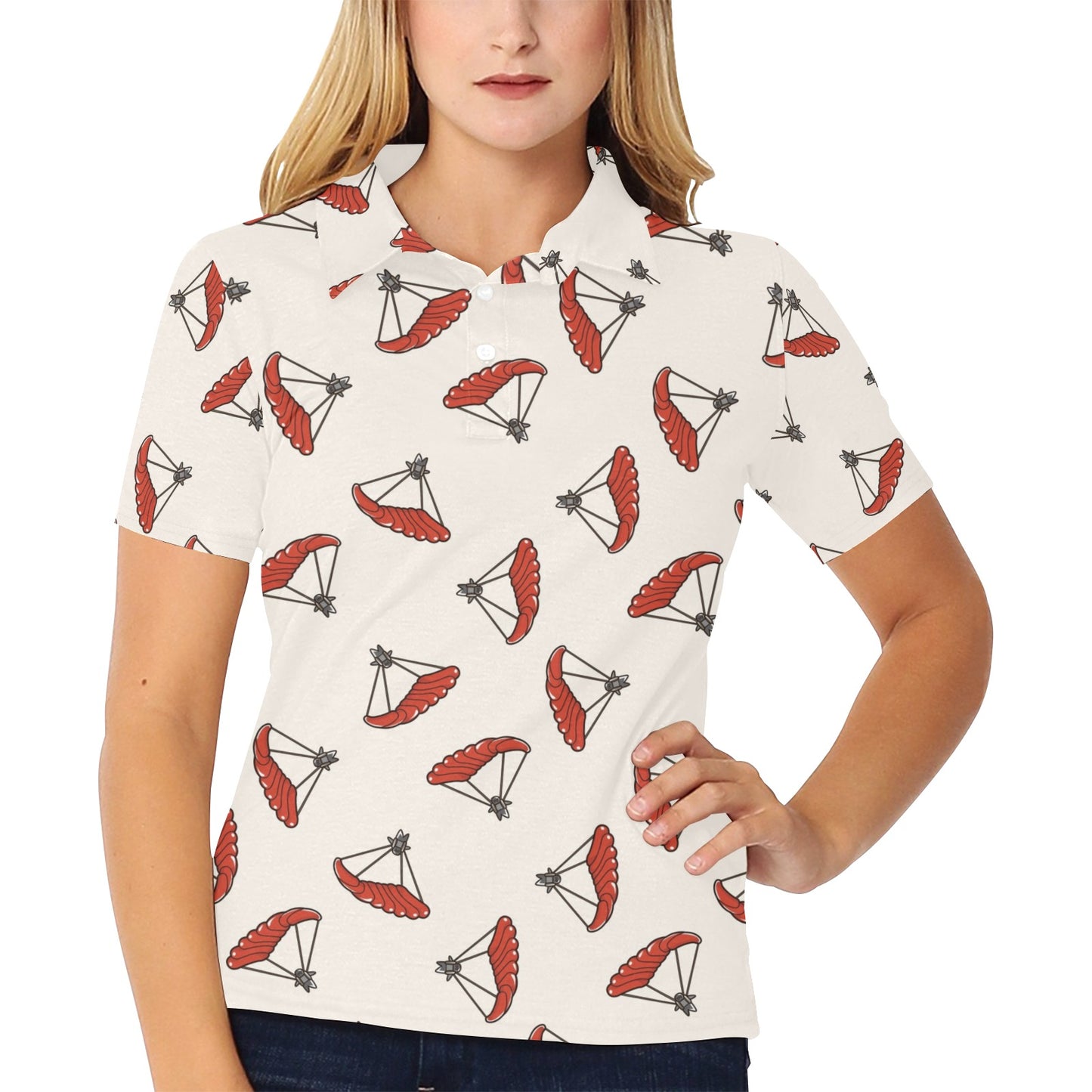 Skydiver Print Design LKS302 Women's Polo Shirt