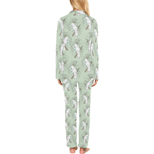 Cockatiel Pattern Print Design 01 Women's Long Pajama Set