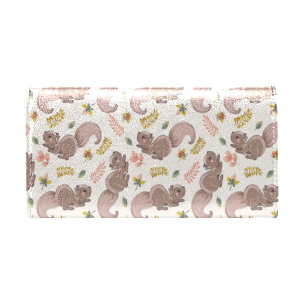 Squirrel Print Design LKS307 Women's Trifold Wallet