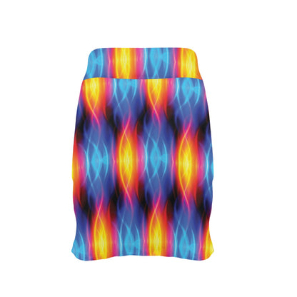 Flame Fire Blue Design Print 17" Golf & Pickleball Skort with Pockets