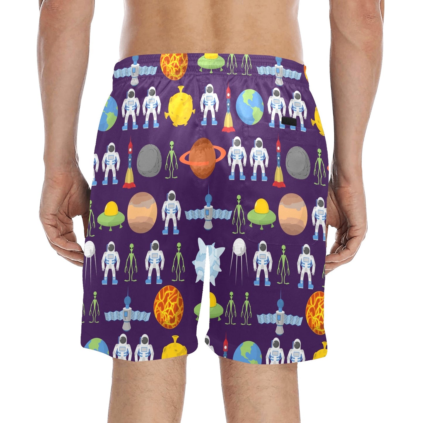Alien Astronaut Planet Men's Swim Trunks Beach Shorts
