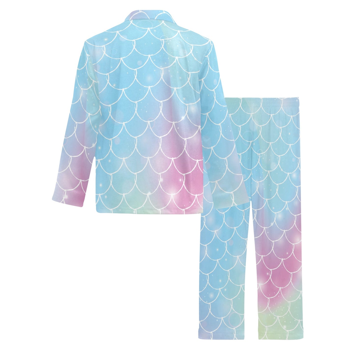 Rainbow Pattern Print Design A06 Men's Long Pajama Set