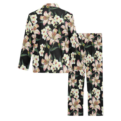 Lily Pattern Print Design LY03 Men's Long Pajama Set