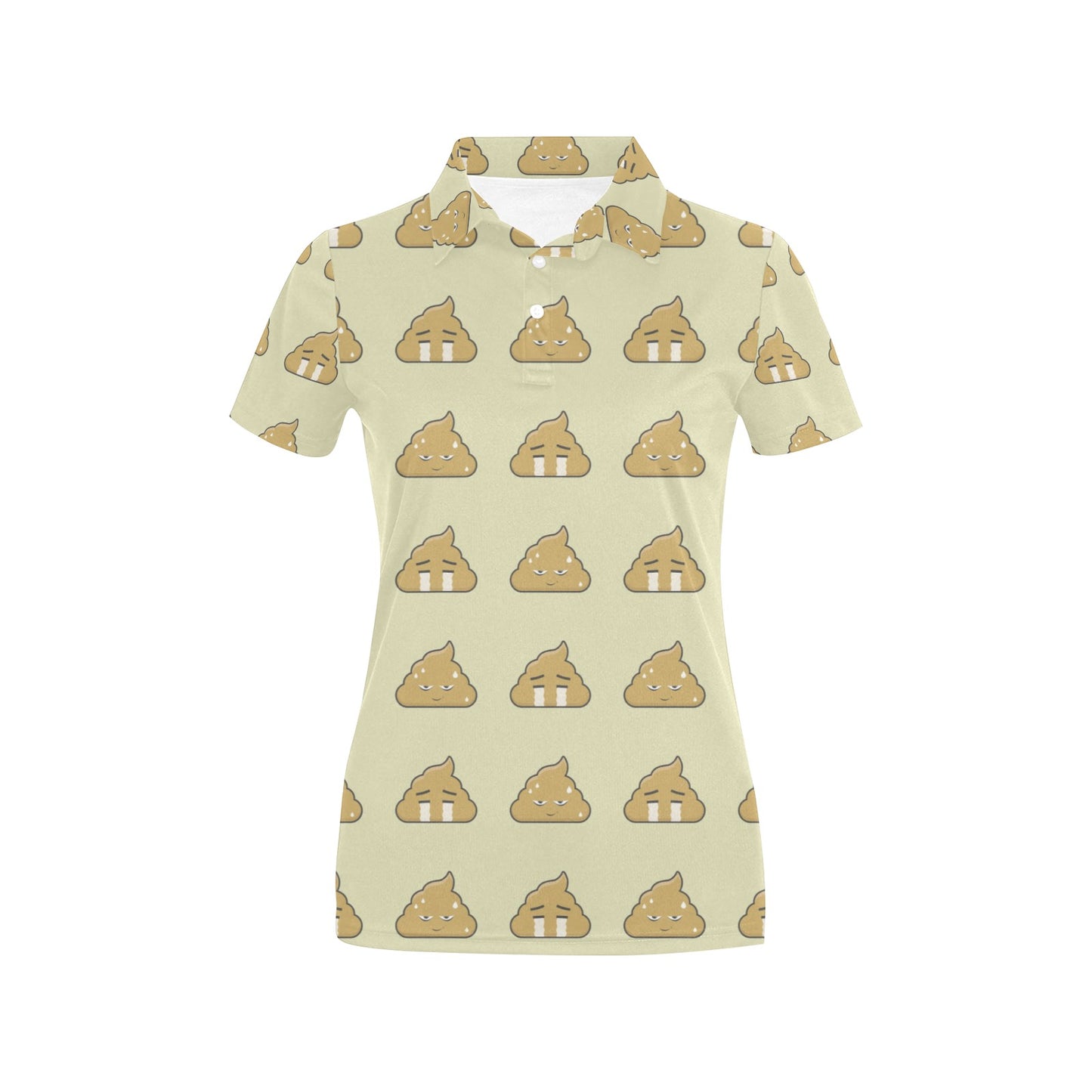 Poop Emoji Pattern Print Design A04 Women's Polo Shirt