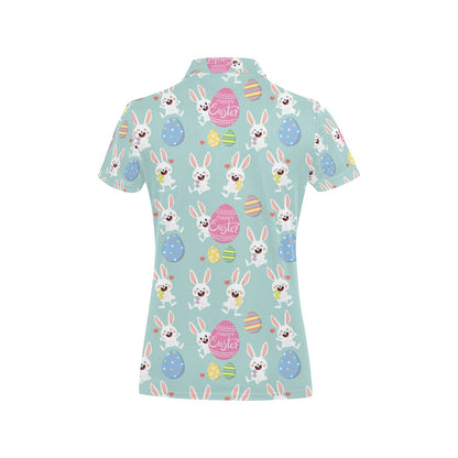 Easter Eggs Pattern Print Design RB014 Women's Polo Shirt