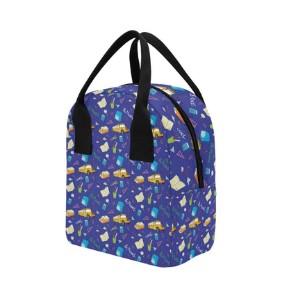 School Bus Print Design LKS307 Insulated Lunch Bag