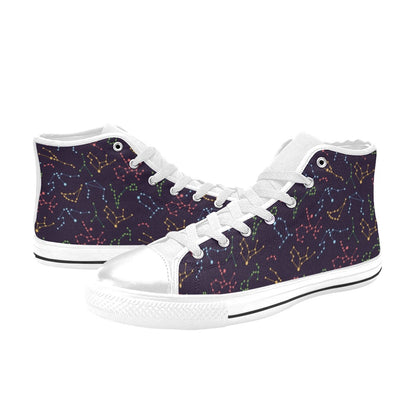 Zodiac Print Design LKS301 Men's High Top Canvas Shoes