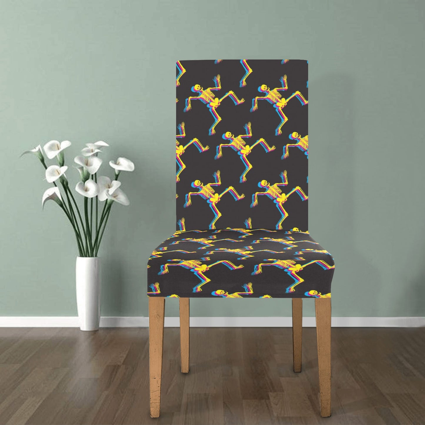Skeleton Skeleton 3D Print Design LKS301 Dining Chair Slipcover