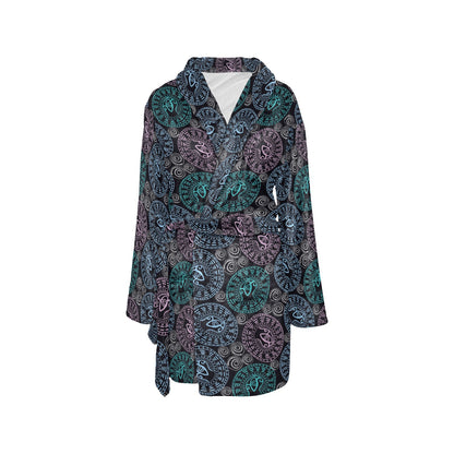 Eye of Horus Ethnic Pattern Women's Fleece Robe