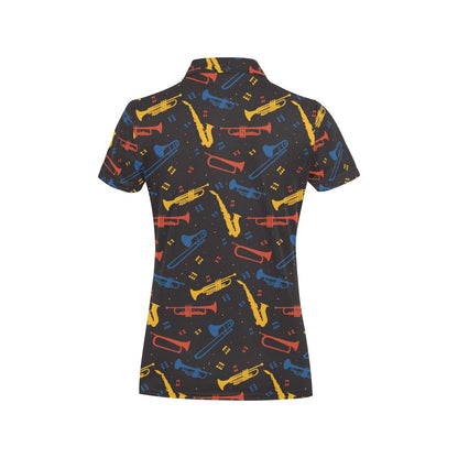 Saxophone Print Design LKS407 Women's Polo Shirt