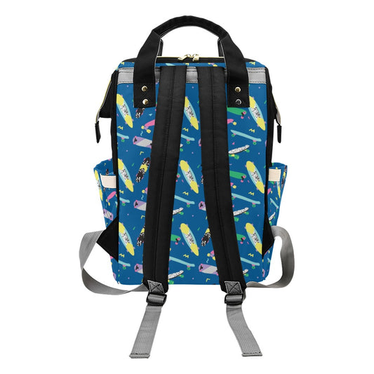 Skateboard Print Design LKS302 Diaper Bag Backpack