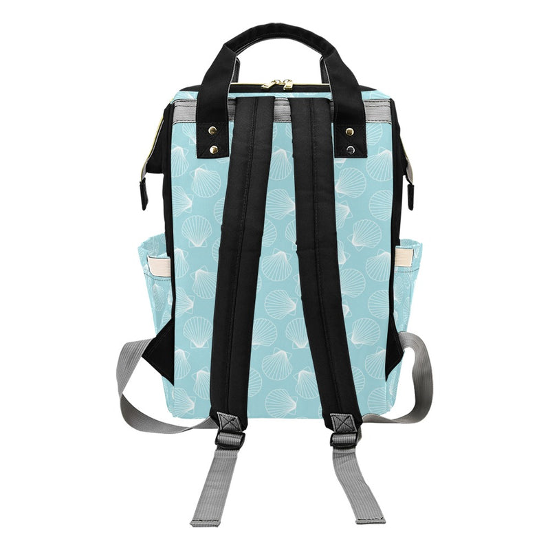 Seashell Print Design LKS3010 Diaper Bag Backpack