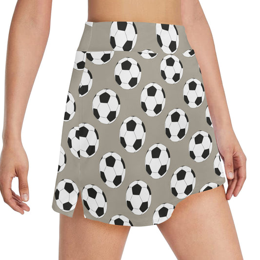 Soccer Ball Print Design LKS302 17" Golf & Pickleball Skort with Pockets