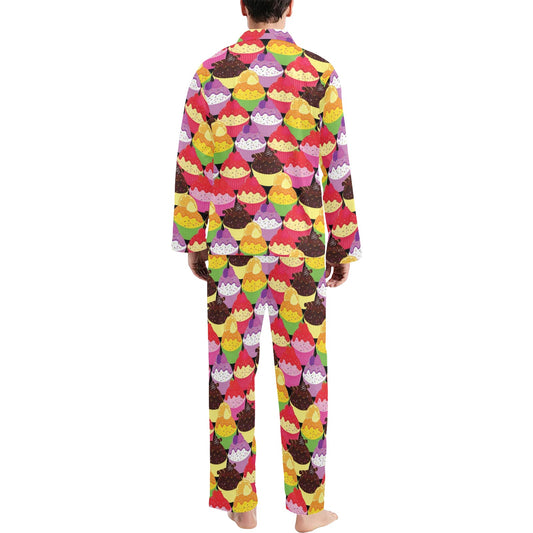 Cupcake Pattern Print Design CP02 Men's Long Pajama Set