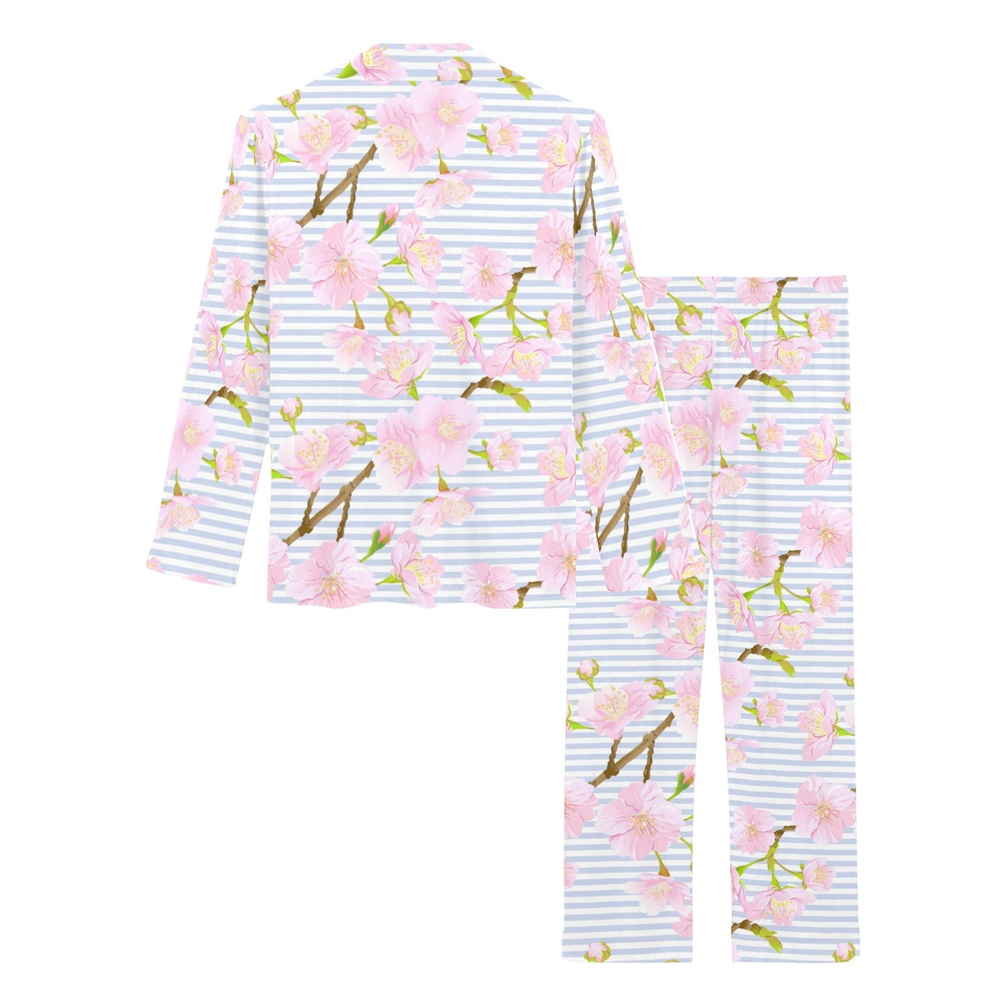 Pink Cherry Blossom Sakura Women's Long Pajama Set
