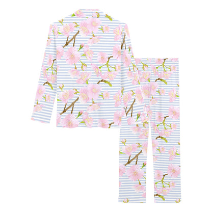 Pink Cherry Blossom Sakura Women's Long Pajama Set