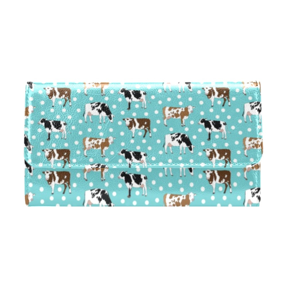 Cattle Print Design LKS405 Women's Trifold Wallet