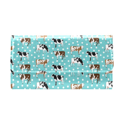 Cattle Print Design LKS405 Women's Trifold Wallet