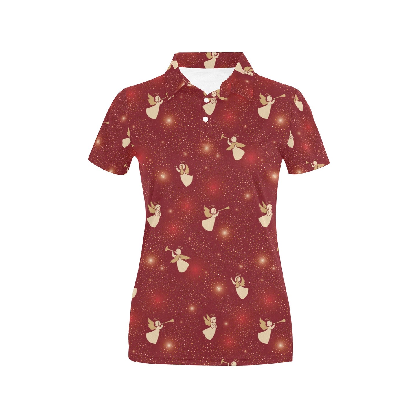 Angel Pattern Print Design 07 Women's Polo Shirt