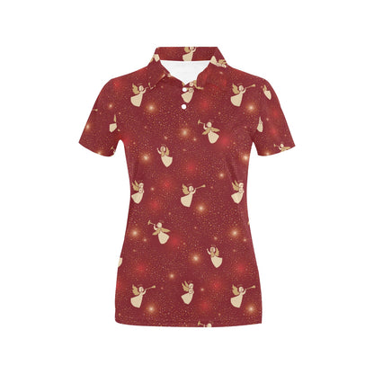 Angel Pattern Print Design 07 Women's Polo Shirt