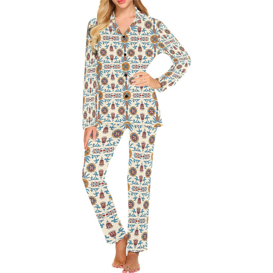 Suzani Print Design LKS301 Women's Long Pajama Set