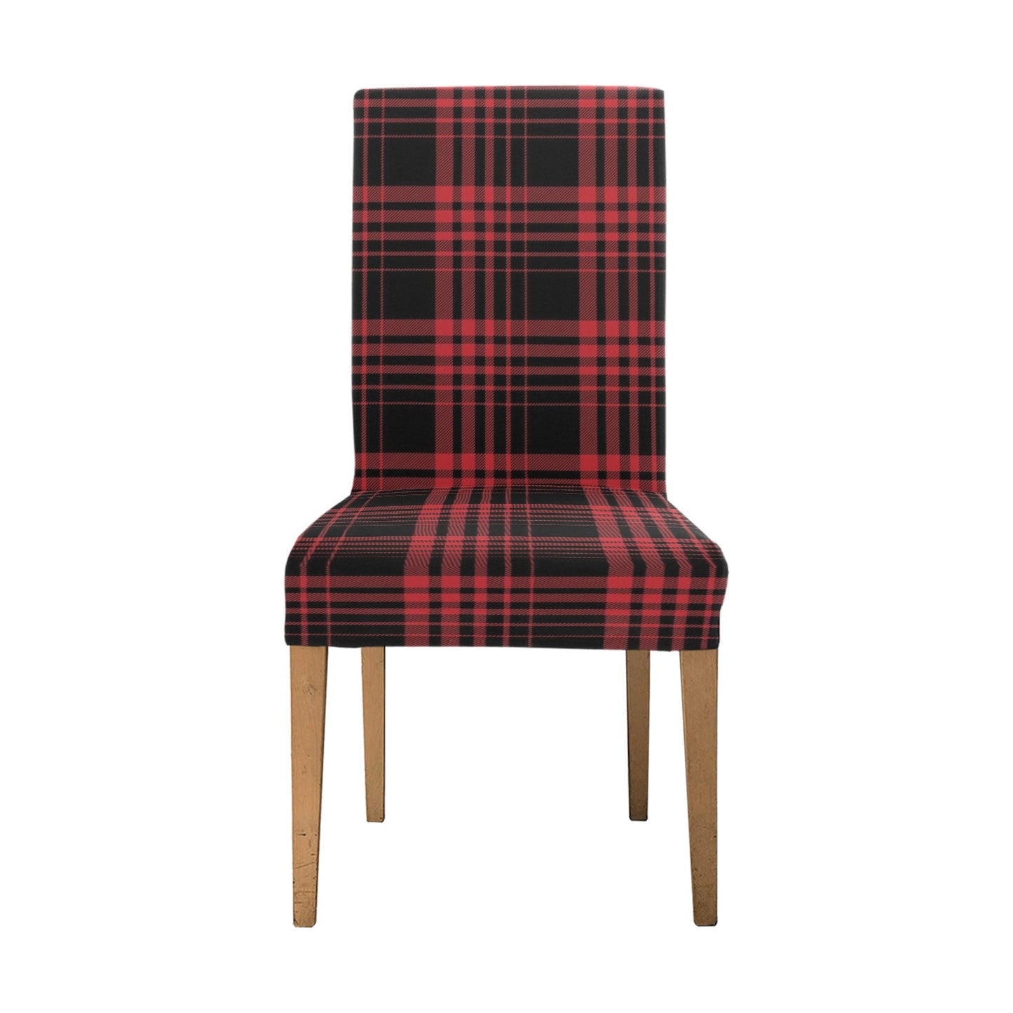 Tartan Red Black Print Design LKS303 Dining Chair Slipcover