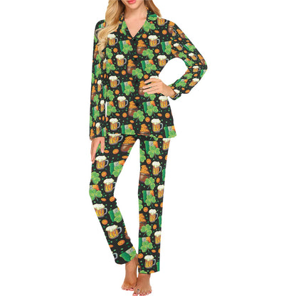 St Patricks Day Print Design LKS303 Women's Long Pajama Set
